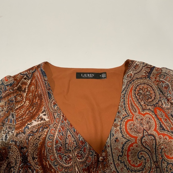 Lauren Ralph Lauren Paisley Print Tie Waist Crinkle Maxi Dress - Picture 7 of 8